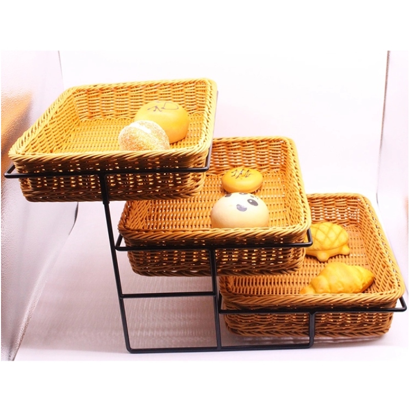 PP Rattan Display Rack With Tray