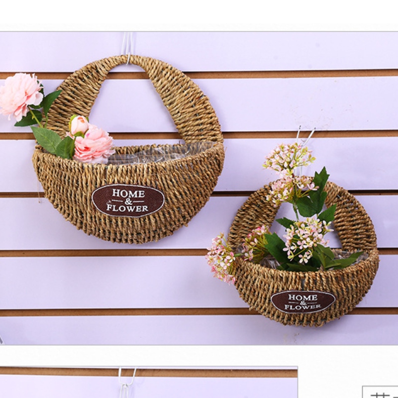 Conjunto de 3 cesta de flores de ervas marinhas de decoração para casa